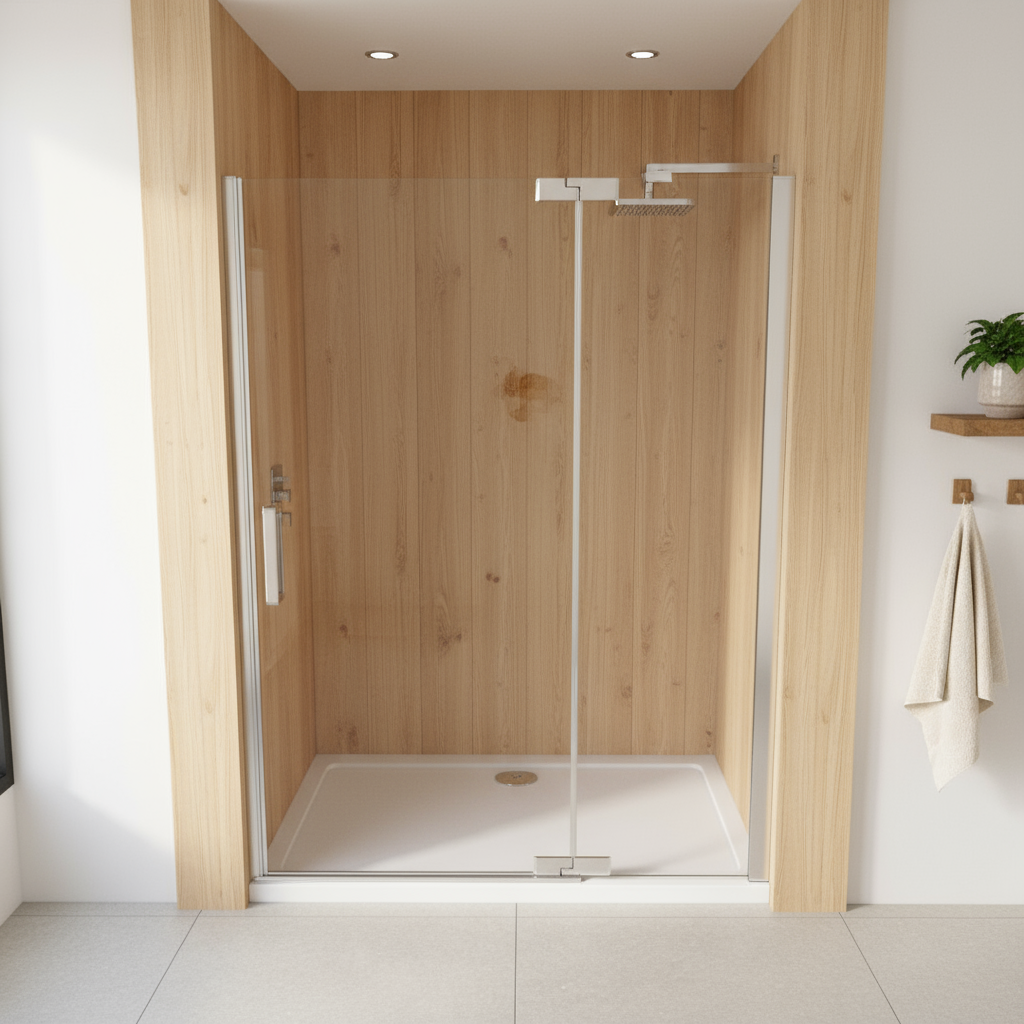 Duschkabine 200cm Drehtür mit Seitenwand 8mm ESG Sicherheitsglas Nano-Beschichtung