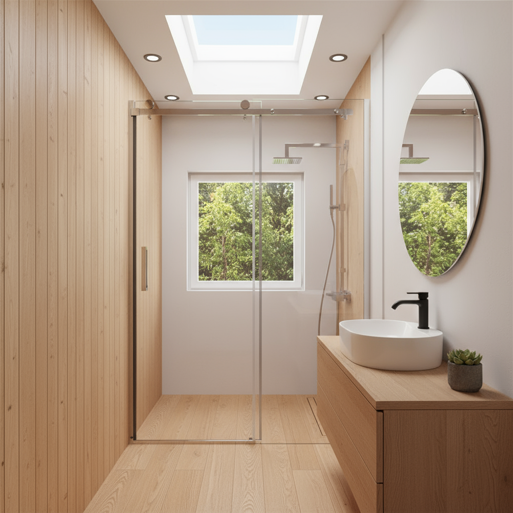 Duschabtrennung Schiebetür Nischentür 195cm 100–160cm 8mm ESG Nano-Glas mit/ohne Duschtasse