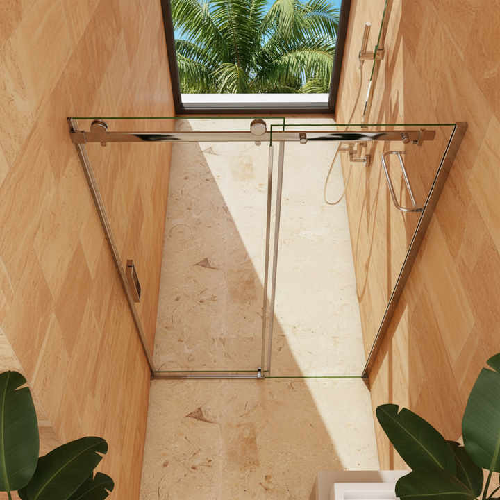 Duschabtrennung Schiebetür Nischentür 195cm 100–160cm 8mm ESG Nano-Glas mit/ohne Duschtasse