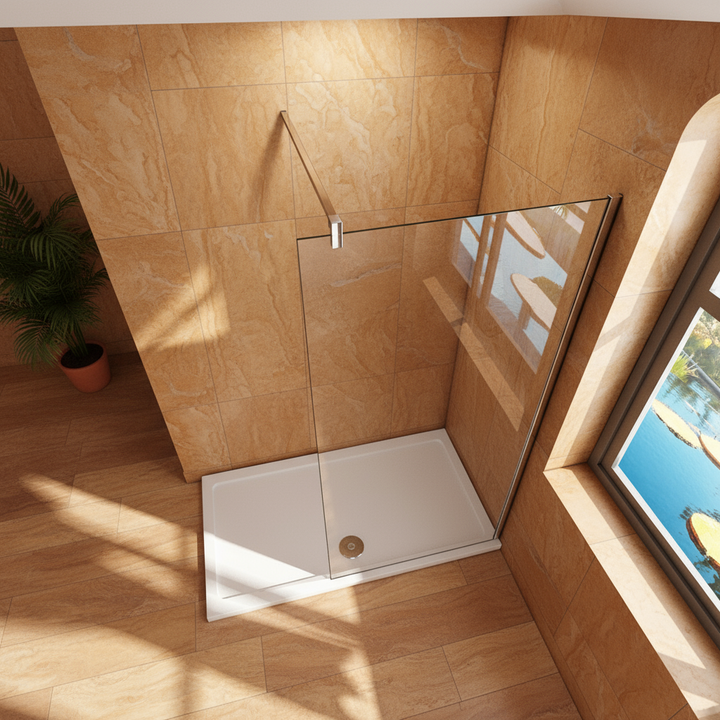 Walk-In Duschkabine 200cm 10mm Nano-Glas Duschwand 30–160cm