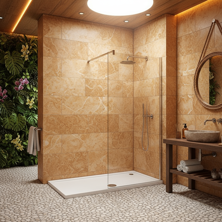 Walk-In Duschkabine 200cm 10mm Nano-Glas Duschwand 30–160cm