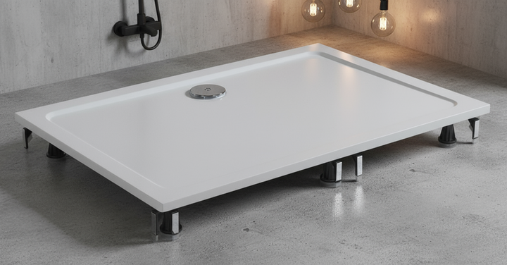 Schürze & Stellfüße Set für Quadrat / Rechteck Duschtasse | Höhenverstellbar & Stabil