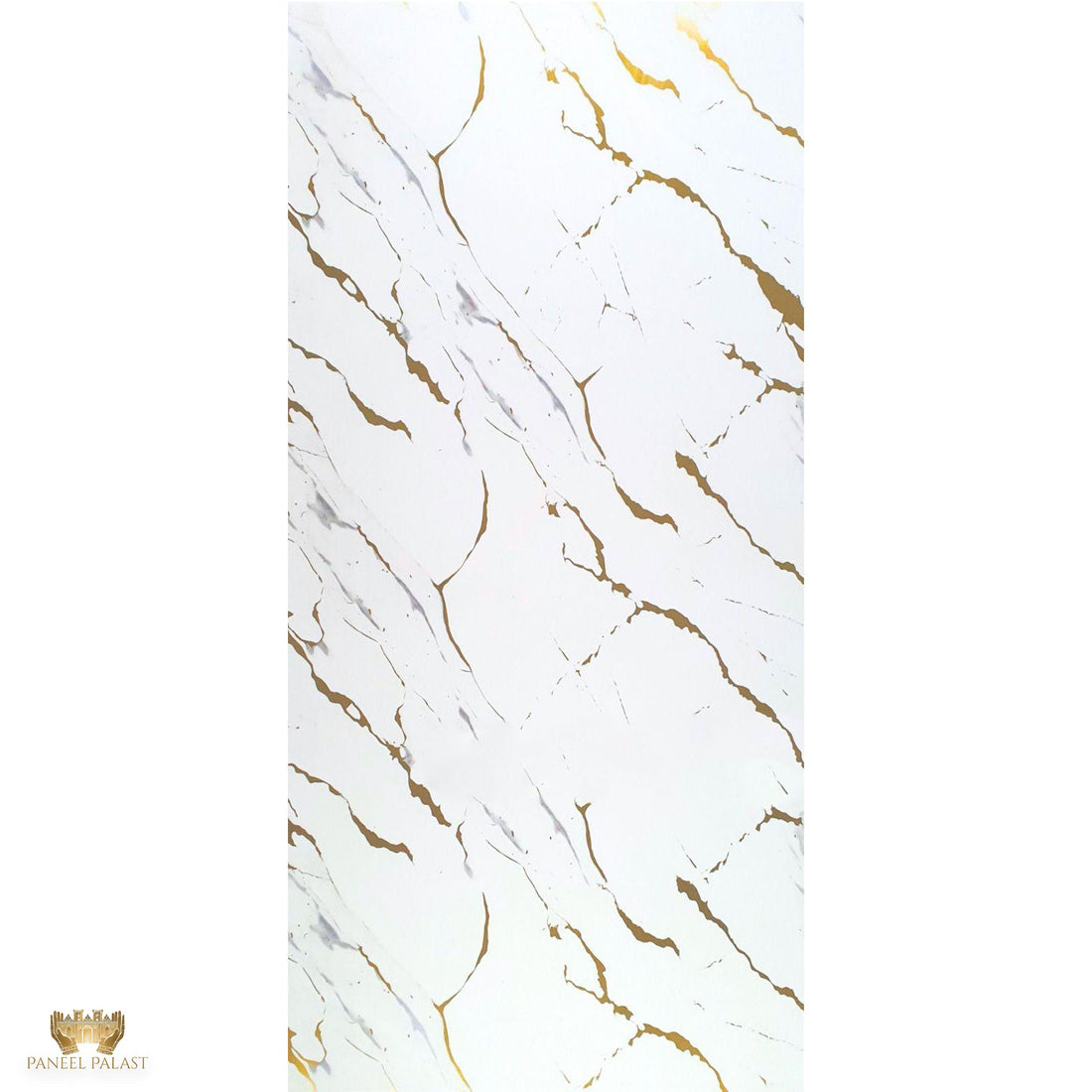 PVC-Paneel Deluxe Dubai Gold 280×122 – Luxuriöse Weiß-Gold Marmoroptik für moderne Wände