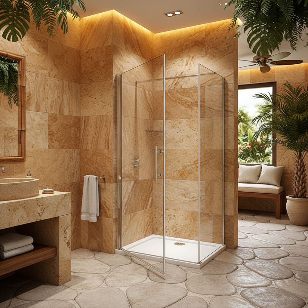 Duschkabine mit Drehtür & Seitenwand | Nischentür Dusche, 6mm NANO-Glas, Höhe 190 cm