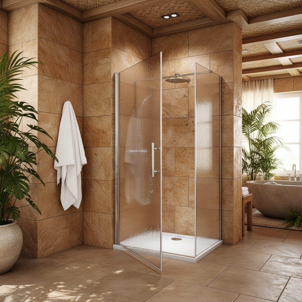 Duschkabine mit Drehtür & Seitenwand | Nischentür Dusche, 6mm NANO-Glas, Höhe 190 cm