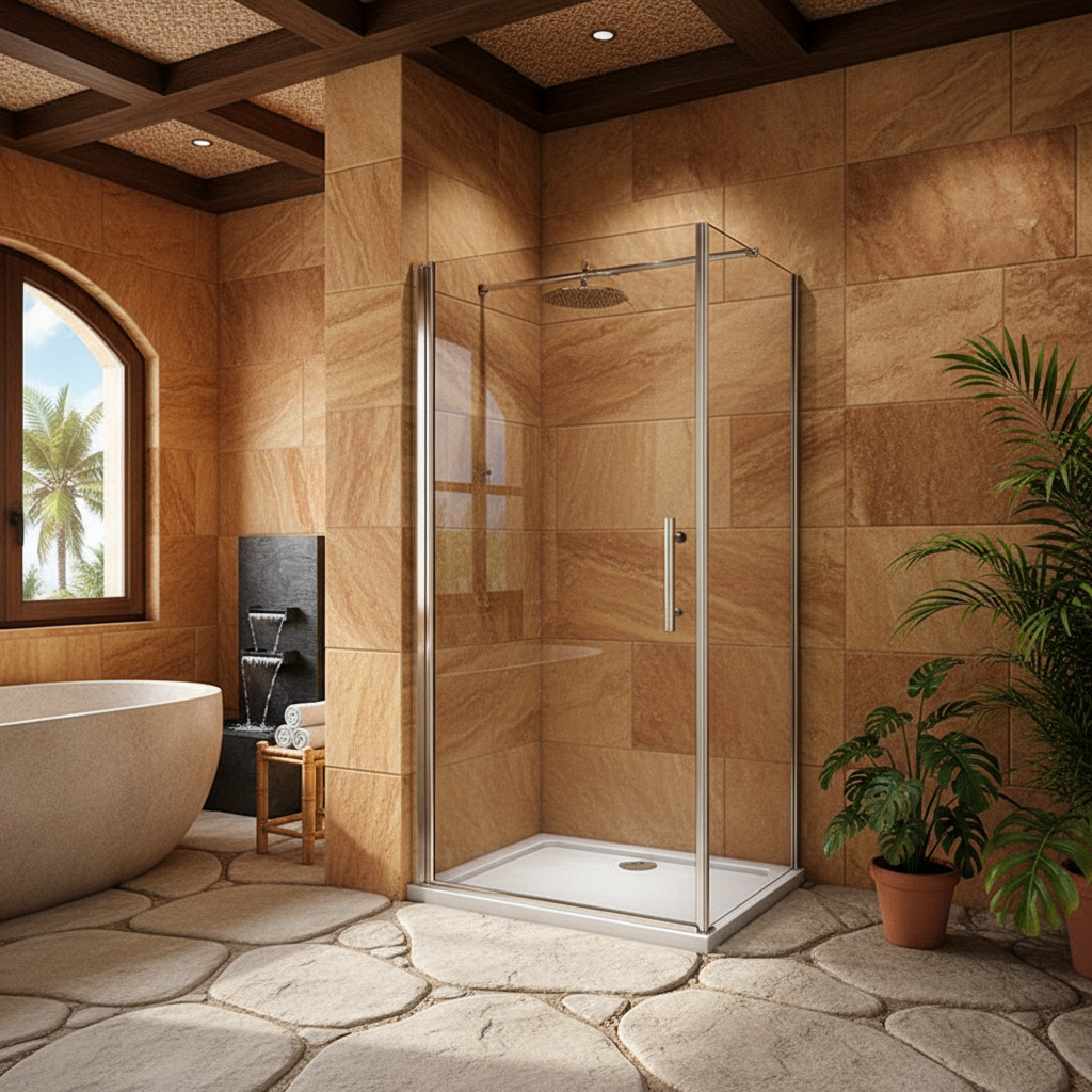 Duschkabine mit Drehtür & Seitenwand | Nischentür Dusche, 6mm NANO-Glas, Höhe 190 cm