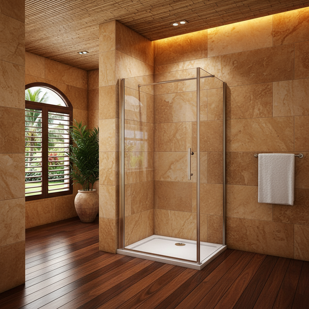 Duschkabine mit Drehtür & Seitenwand | Nischentür Dusche, 6mm NANO-Glas, Höhe 190 cm