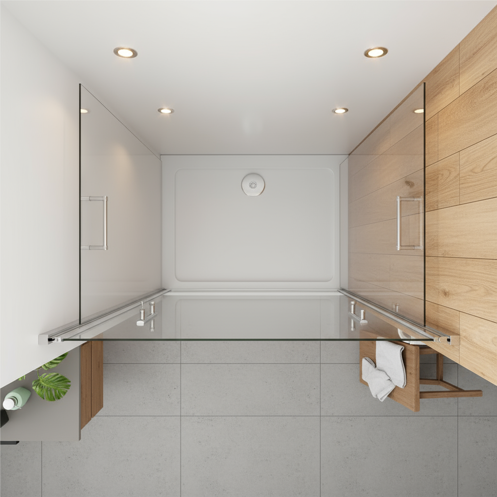 Nischentür Dusche 70–100 cm | Drehtür Duschabtrennung, Höhe 185 cm, 6mm NANO-Glas Duschwand