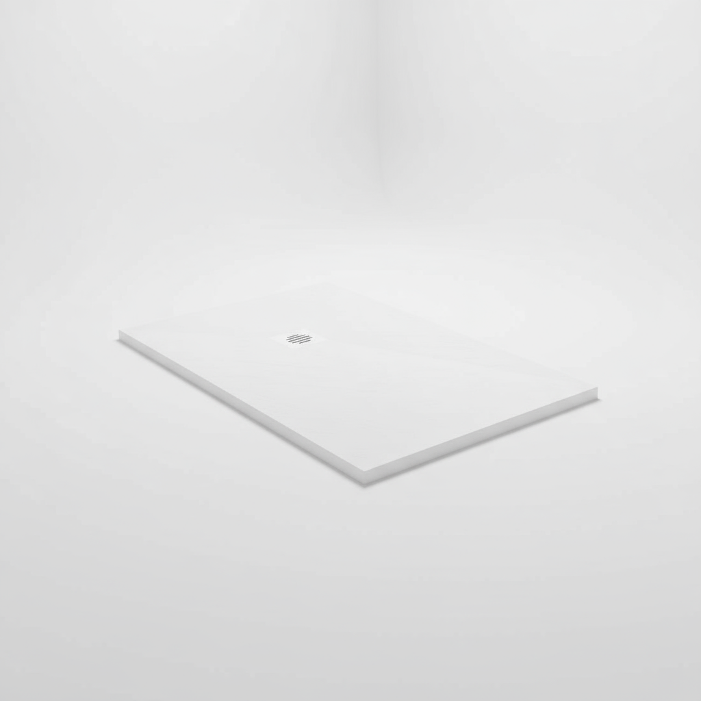 30mm Rechteck/Quadrat Duschwanne Weiß | Schiefer-Effekt Duschtasse – 30mm flach für Duschkabine