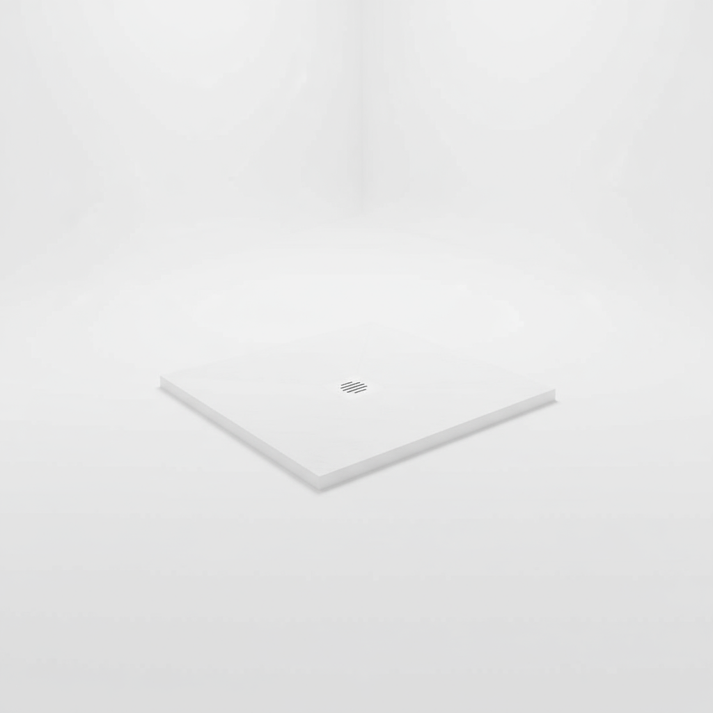 30mm Rechteck/Quadrat Duschwanne Weiß | Schiefer-Effekt Duschtasse – 30mm flach für Duschkabine