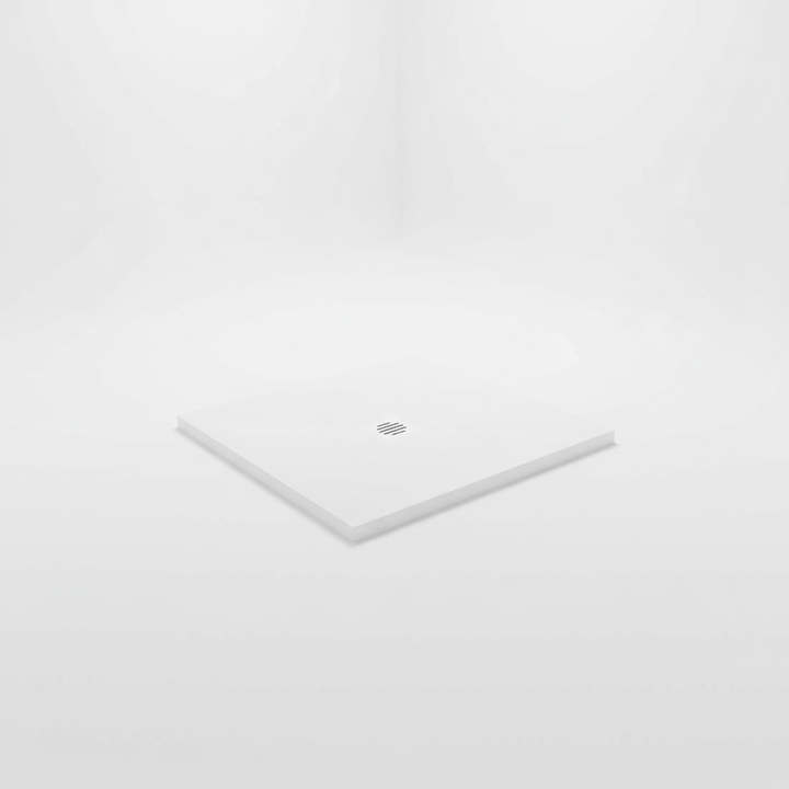 30mm Rechteck/Quadrat Duschwanne Weiß | Schiefer-Effekt Duschtasse – 30mm flach für Duschkabine