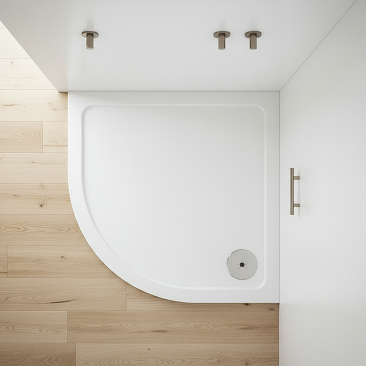 90x90cm Viertelkreis Duschwanne | Kunststein Duschtasse mit Acrylbeschichtung – Runddusche Brausewanne