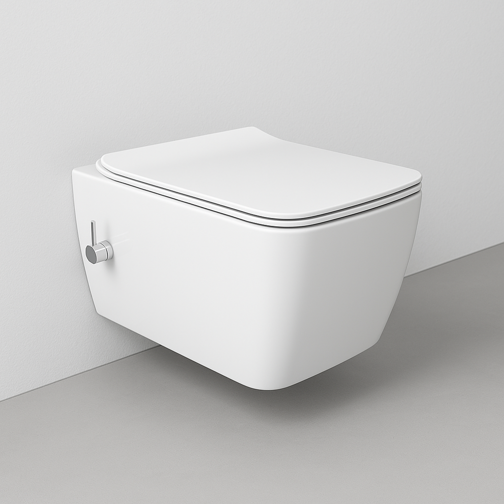 Hänge-WC Hera Rimless – Spülrandlos mit integrierter Bidetarmatur, Design & Hygiene in Perfektion