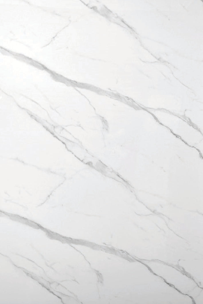 PVC Wandpaneel Calacatta Marmoroptik Weiß 280 × 122 cm | Fugenarme wasserfeste PVC Platte