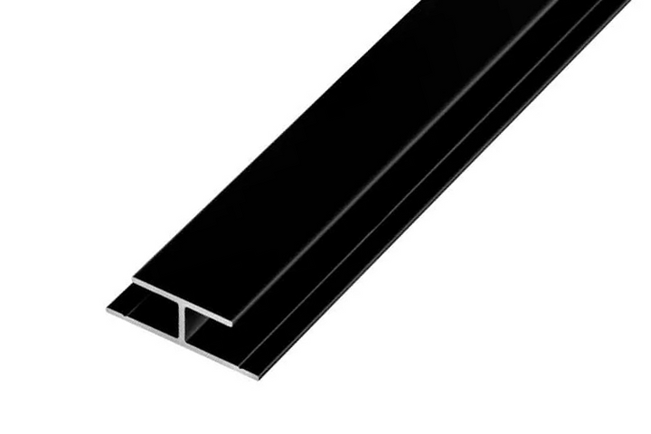 H Leiste Aluminium Schwarz 270 x 2,5 cm PVC Paneel Verbindung