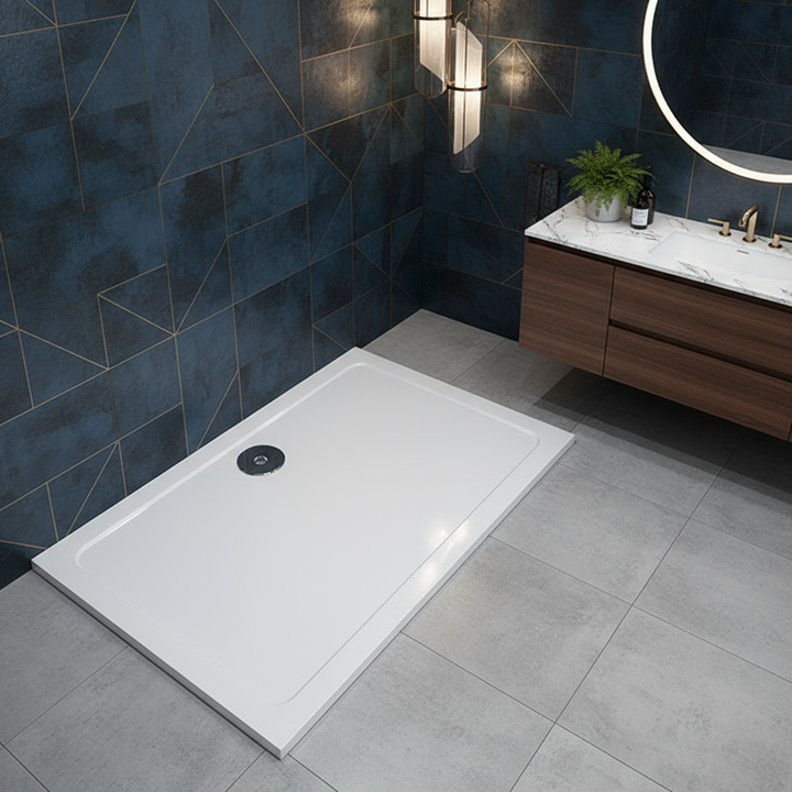 30mm Duschwanne Quadrat & Rechteck | Kunststein mit Acrylbeschichtung – Flach, Stabil & Modern