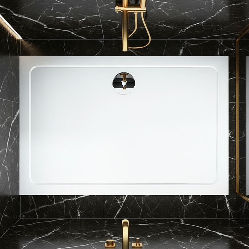 30mm Duschwanne Quadrat & Rechteck | Kunststein mit Acrylbeschichtung – Flach, Stabil & Modern