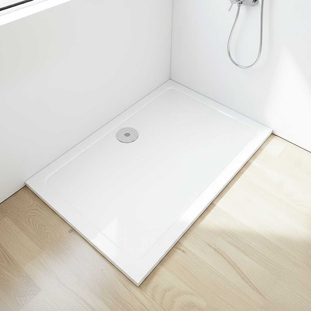 30mm Duschwanne Quadrat & Rechteck | Kunststein mit Acrylbeschichtung – Flach, Stabil & Modern