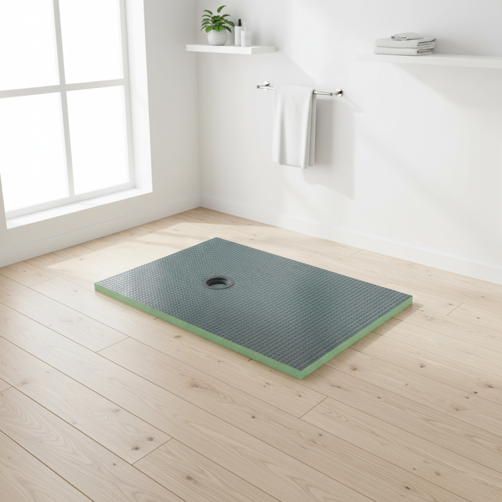 Befliesbares Duschelement XPS Duschboard 4cm | Bodengleiches Duschelement mit Ablaufgarnitur