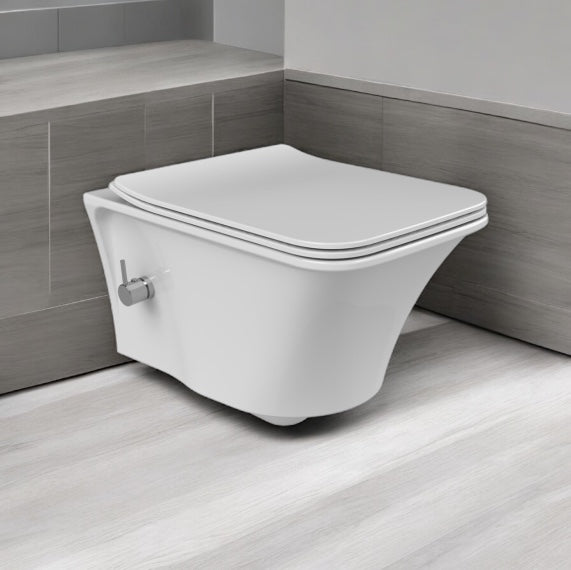 Wand-WC Ibiza Rimless mit integriertem Bidetanschluss (Kalt- & Warmwasser)