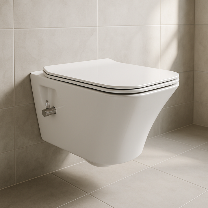 Wand-WC Ibiza Rimless mit integriertem Bidetanschluss (Kalt- & Warmwasser)