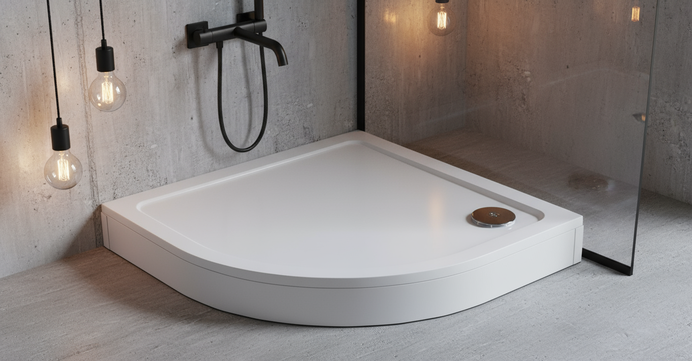 Schürze & Stellfüße Set für Runddusche Duschtasse | 80×80GQ / 90×90GQ Kompatibel