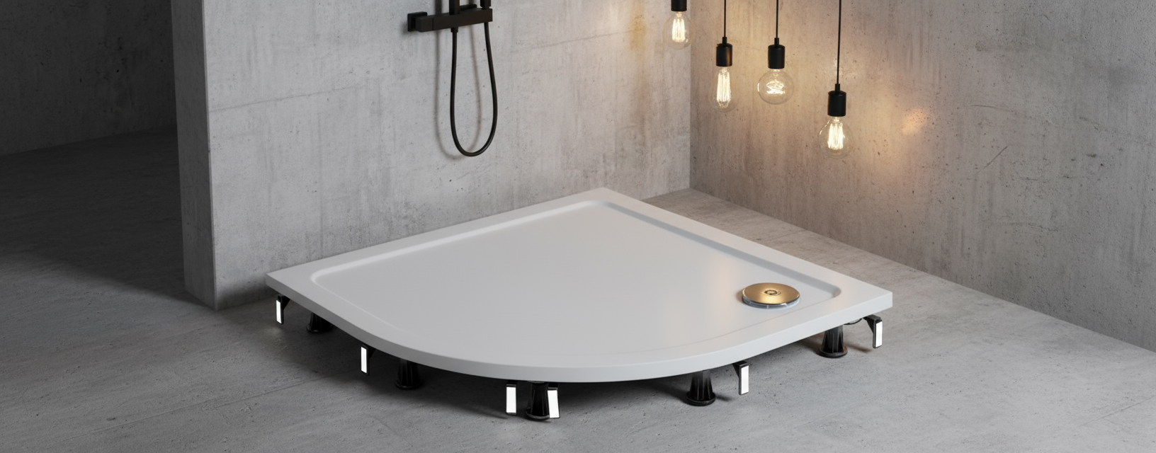 Schürze & Stellfüße Set für Runddusche Duschtasse | 80×80GQ / 90×90GQ Kompatibel