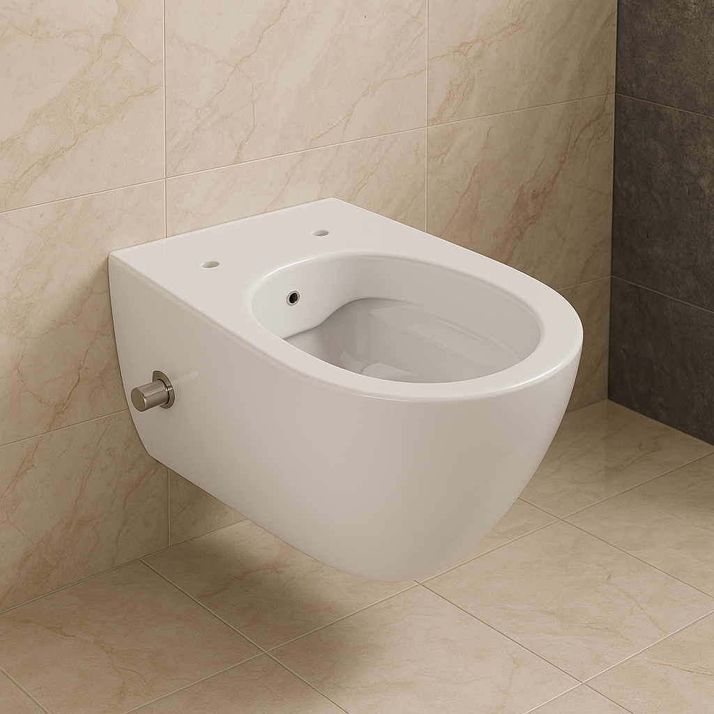 Wand-WC City Rimless mit integriertem Bidetanschluss (Kalt- & Warmwasser)