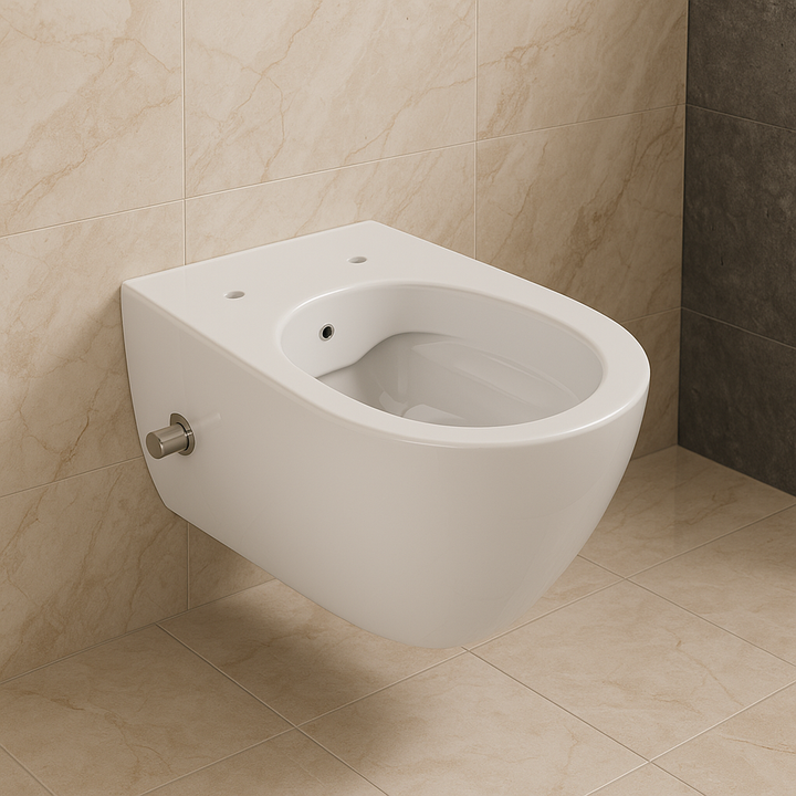Wand-WC City Rimless mit integriertem Bidetanschluss (Kalt- & Warmwasser)