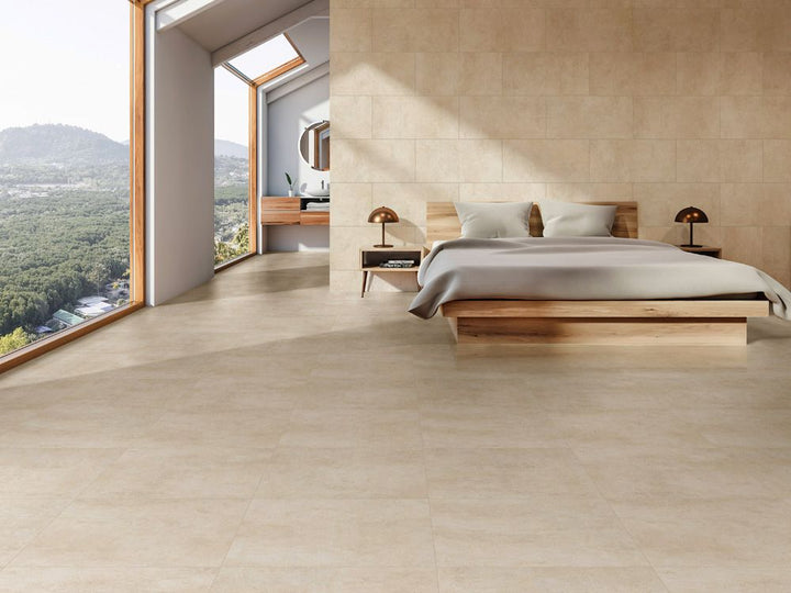 Beige Betonoptik Fliese 60x120 Matt – Rektifiziertes Feinsteinzeug