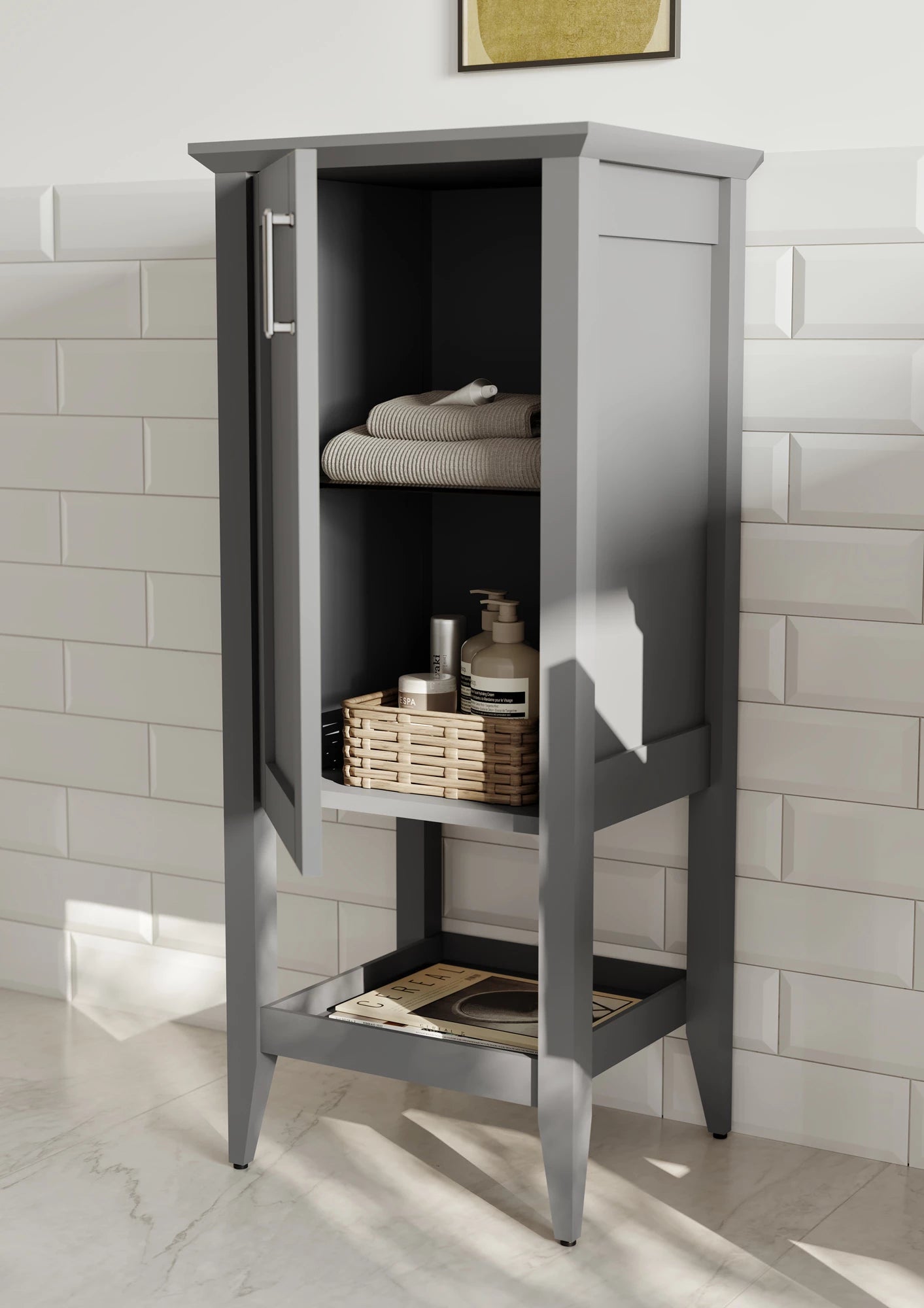 Bastle Badmöbel Set – Hängender Waschtischunterschrank mit Keramik Waschbecken (65–100 cm)