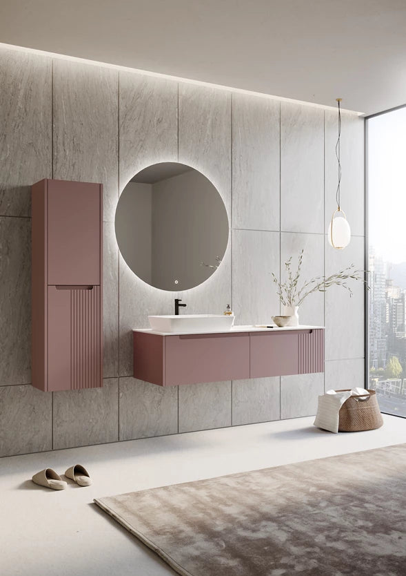 Biella Badmöbel Set - Keramik Aufsatzbecken - Matt MDF - Soft-Close Schubladen & Türen