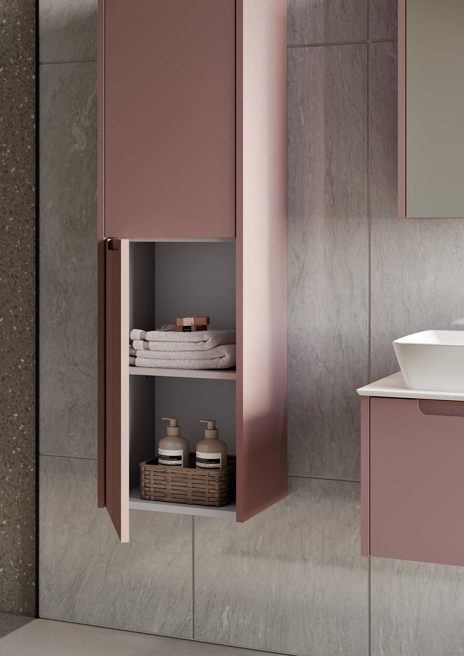Biella Badmöbel Set - Keramik Aufsatzbecken - Matt MDF - Soft-Close Schubladen & Türen