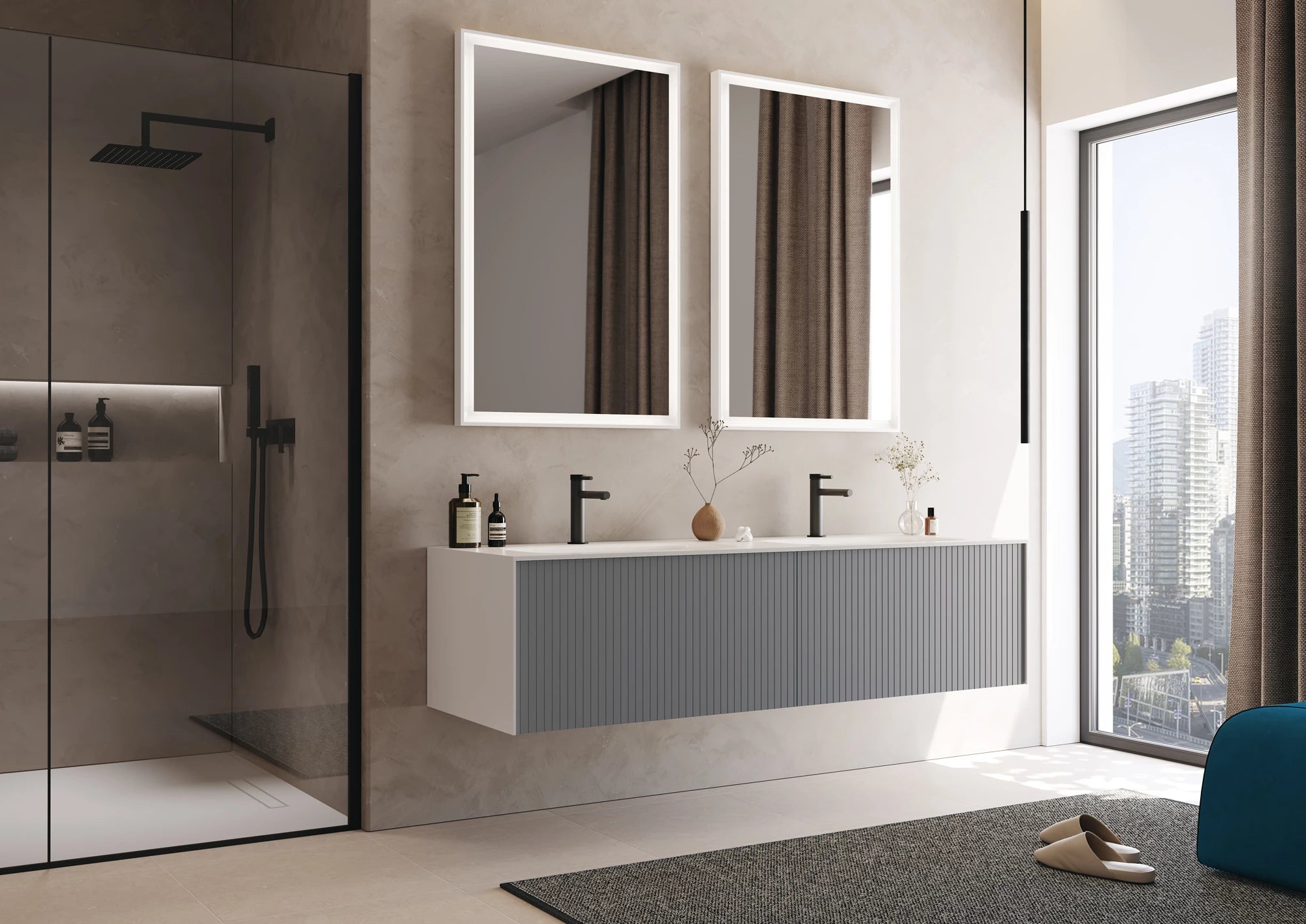 Premium Badmöbel Kollektion – CUBE | Acryl-Waschtisch, Sets & Einzelmodule