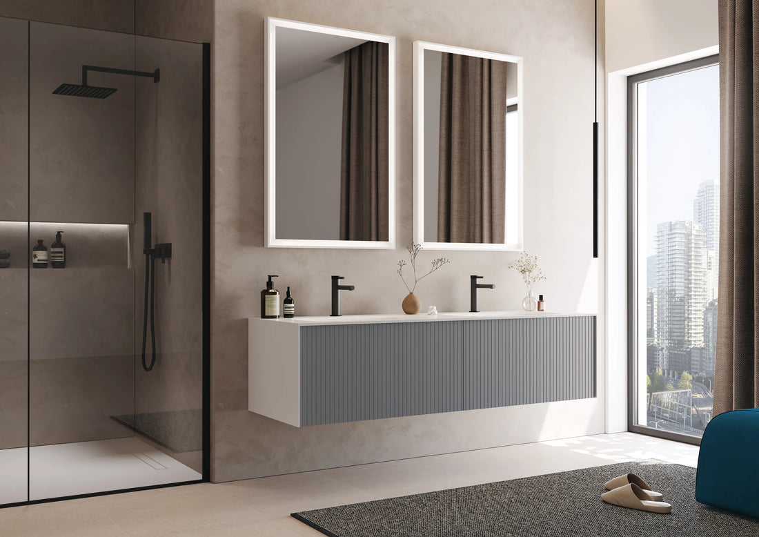 Premium Badmöbel Kollektion – CUBE | Acryl-Waschtisch, Sets & Einzelmodule