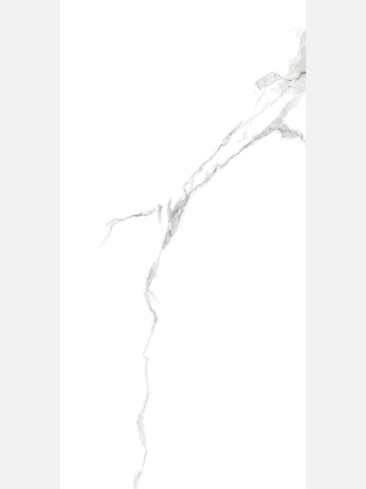 Calacatta White Marmoroptik Fliese 60x120 cm Glänzend – Rektifiziertes Feinsteinzeug