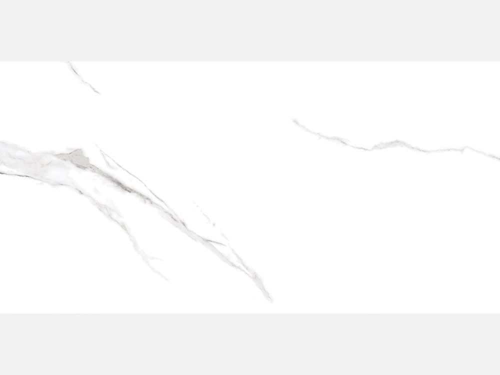 Calacatta White Marmoroptik Fliese 60x120 cm Glänzend – Rektifiziertes Feinsteinzeug