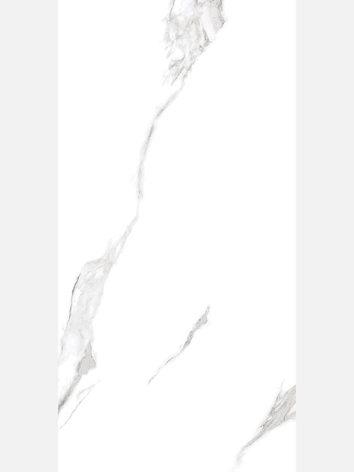 Calacatta Marmoroptik Fliese 60x120 cm Glänzend – Rektifiziertes Feinsteinzeug für luxuriöse Bäder & Wohnräume