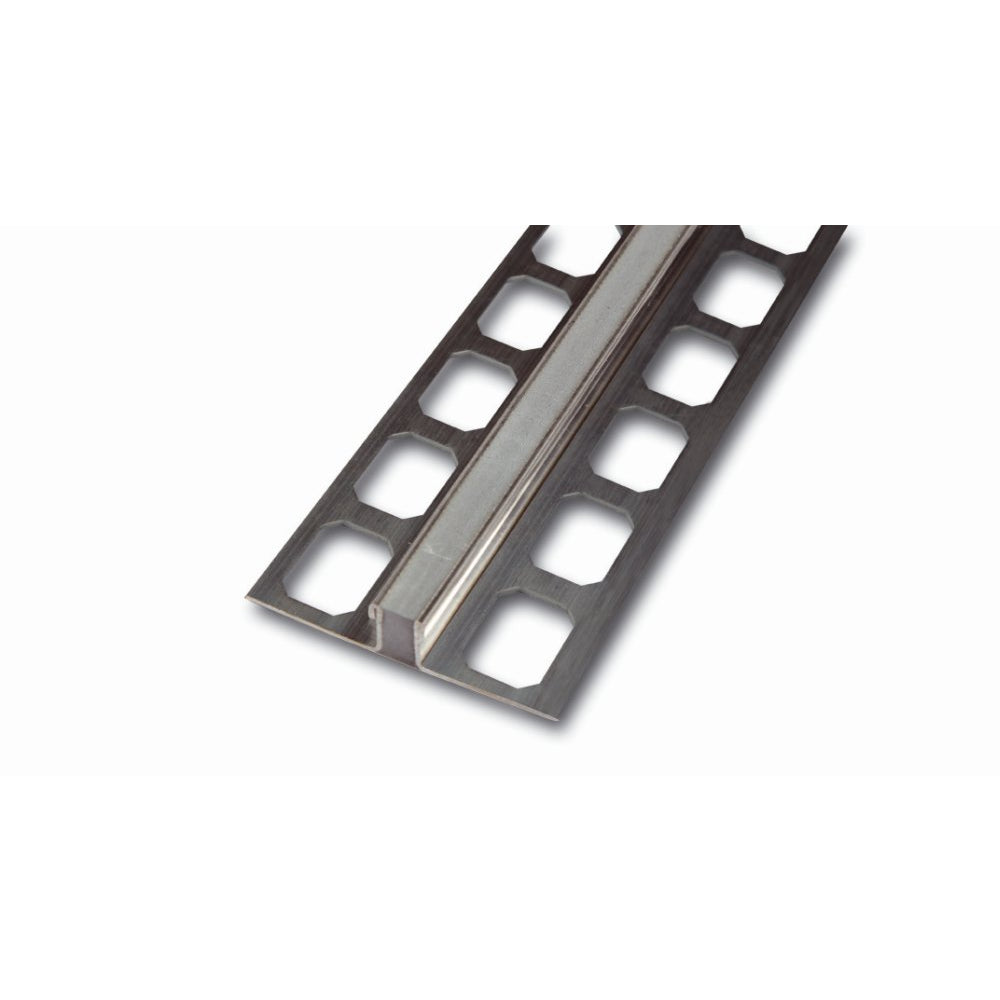 Dehnungsfugenprofil Edelstahl mit grauer Fuge – Bewegungsfugenprofil 2500 mm