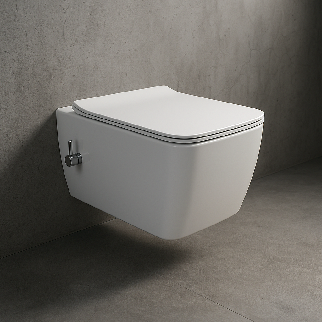 Hänge-WC Hera Rimless – Spülrandlos mit integrierter Bidetarmatur, Design & Hygiene in Perfektion