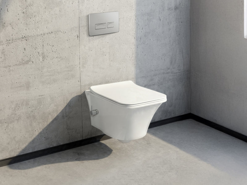 Wand-WC Ibiza Rimless mit integriertem Bidetanschluss (Kalt- & Warmwasser)