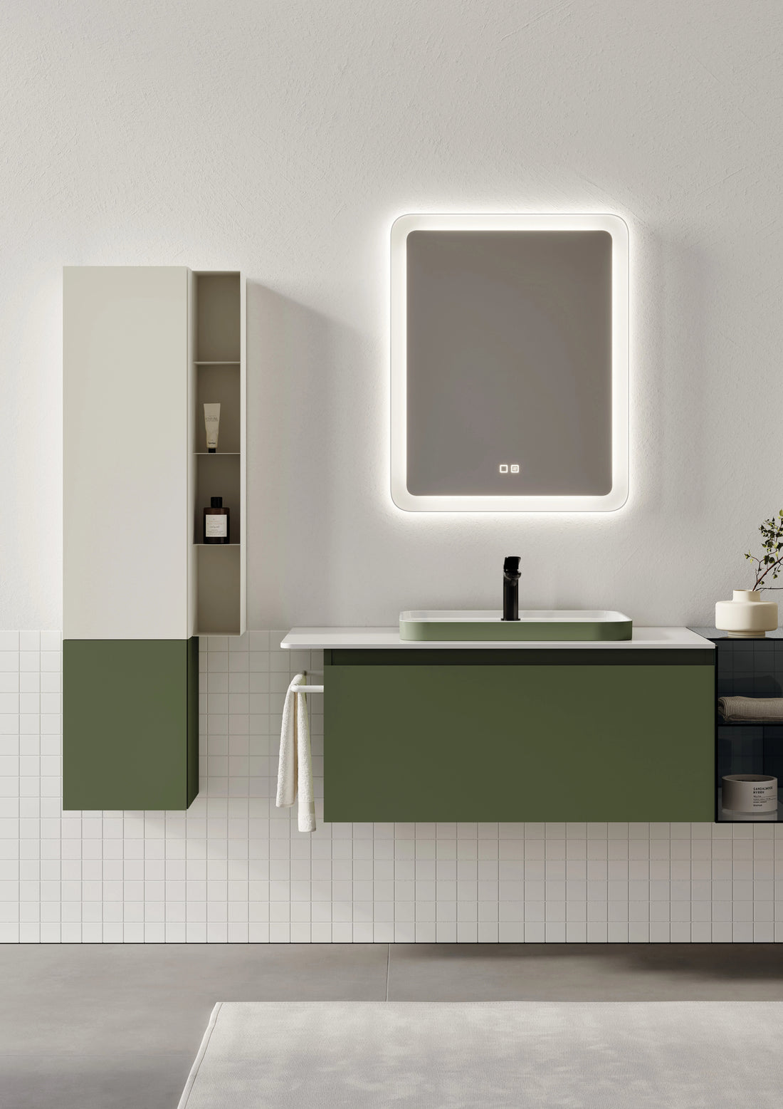 Vico Badmöbel Set 80–240 cm – Design-Waschtisch mit LED-Spiegel