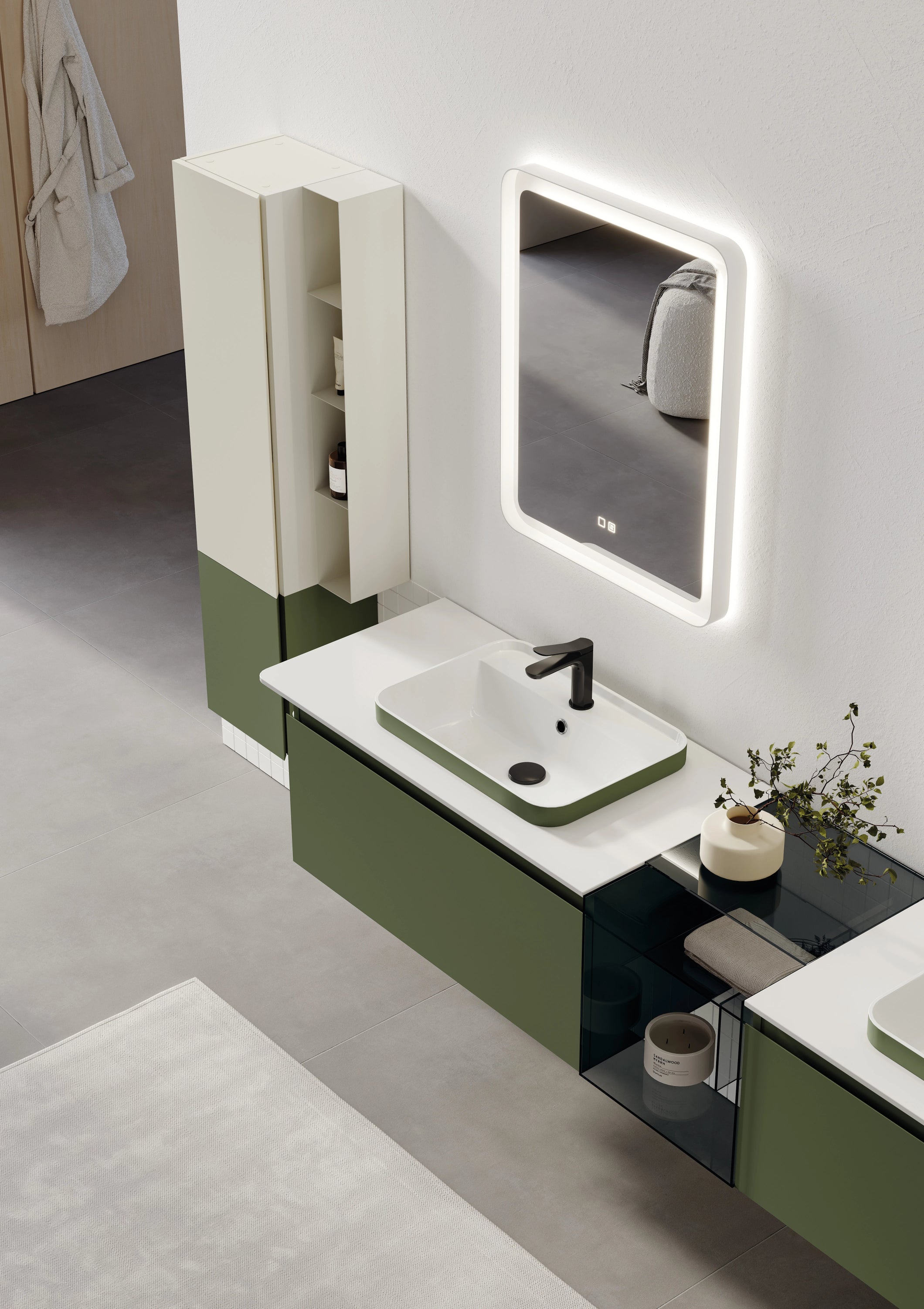 Vico Badmöbel Set 80–240 cm – Design-Waschtisch mit LED-Spiegel