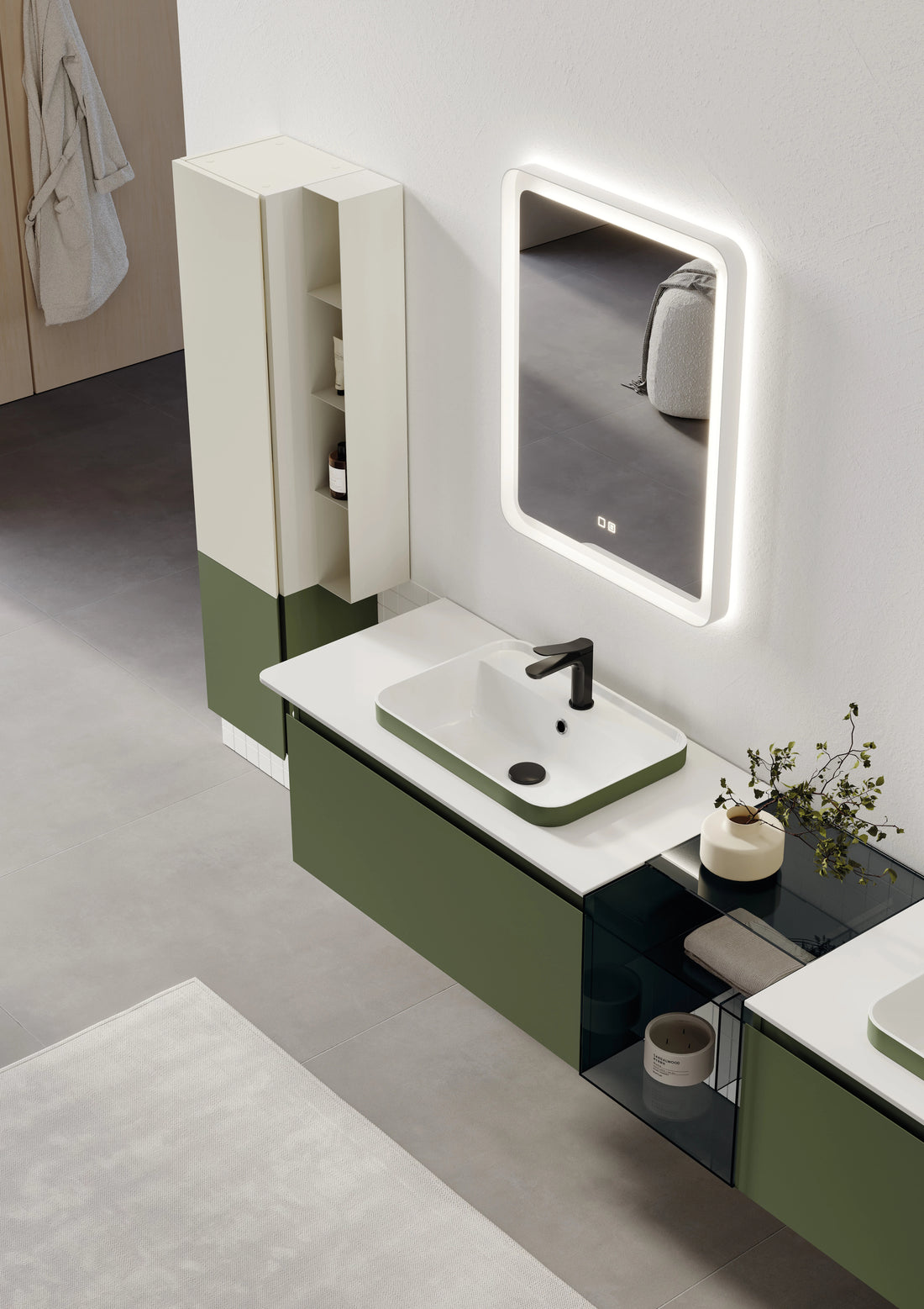 Vico Badmöbel Set 80–240 cm – Design-Waschtisch mit LED-Spiegel