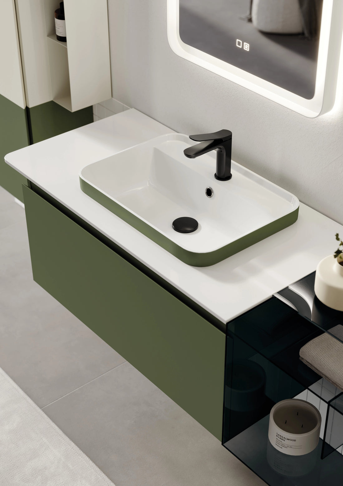 Vico Badmöbel Set 80–240 cm – Design-Waschtisch mit LED-Spiegel