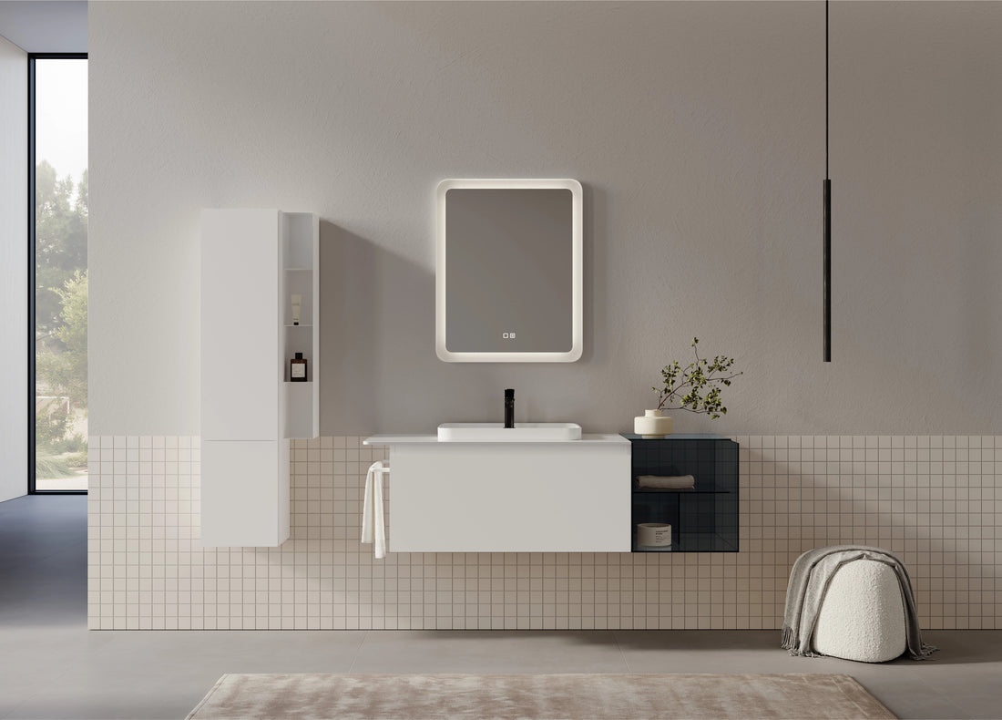 Vico Badmöbel Set 80–240 cm – Design-Waschtisch mit LED-Spiegel