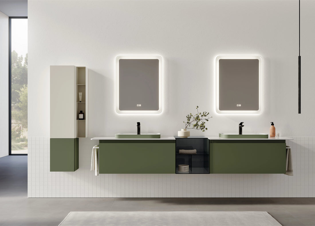 Vico Badmöbel Set 80–240 cm – Design-Waschtisch mit LED-Spiegel