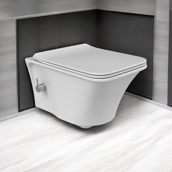 Wand-WC Ibiza Rimless mit integriertem Bidetanschluss (Kalt- & Warmwasser)
