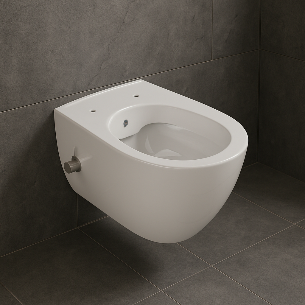 Wand-WC City Rimless mit integriertem Bidetanschluss (Kalt- & Warmwasser)