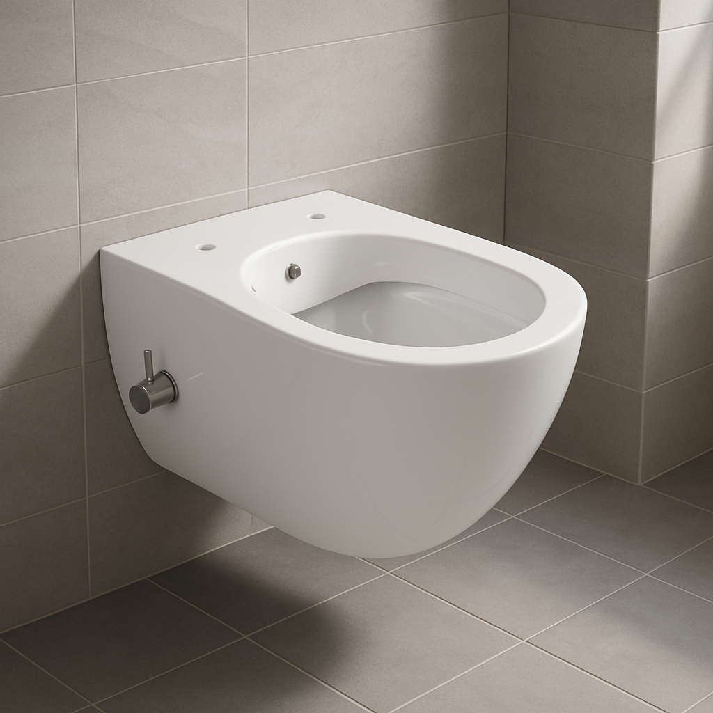 Wand-WC City Rimless mit integriertem Bidetanschluss (Kalt- & Warmwasser)